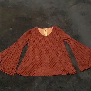 Maroon Bell Sleeve Top